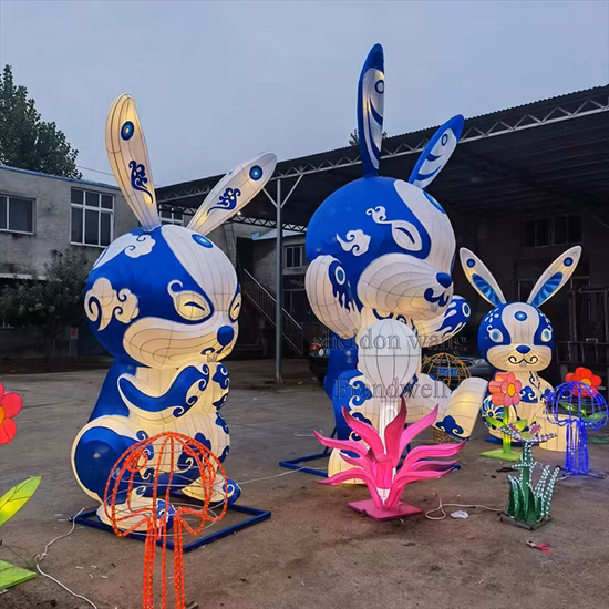 Lanternas de coelho de animais chineses tradicionais para decoração de ano novo chinês